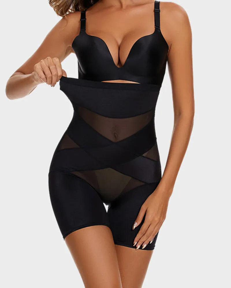 Crossover Bandage High Waist Hip-Lifting Shorts - Zarela