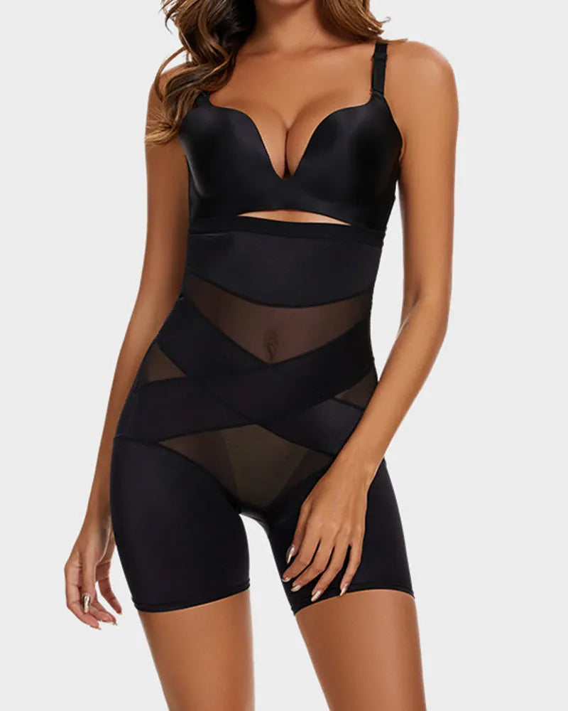 Crossover Bandage High Waist Hip-Lifting Shorts - Zarela