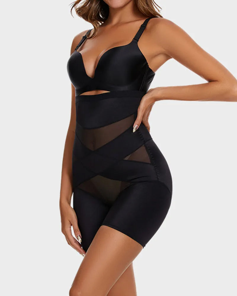 Crossover Bandage High Waist Hip-Lifting Shorts - Zarela