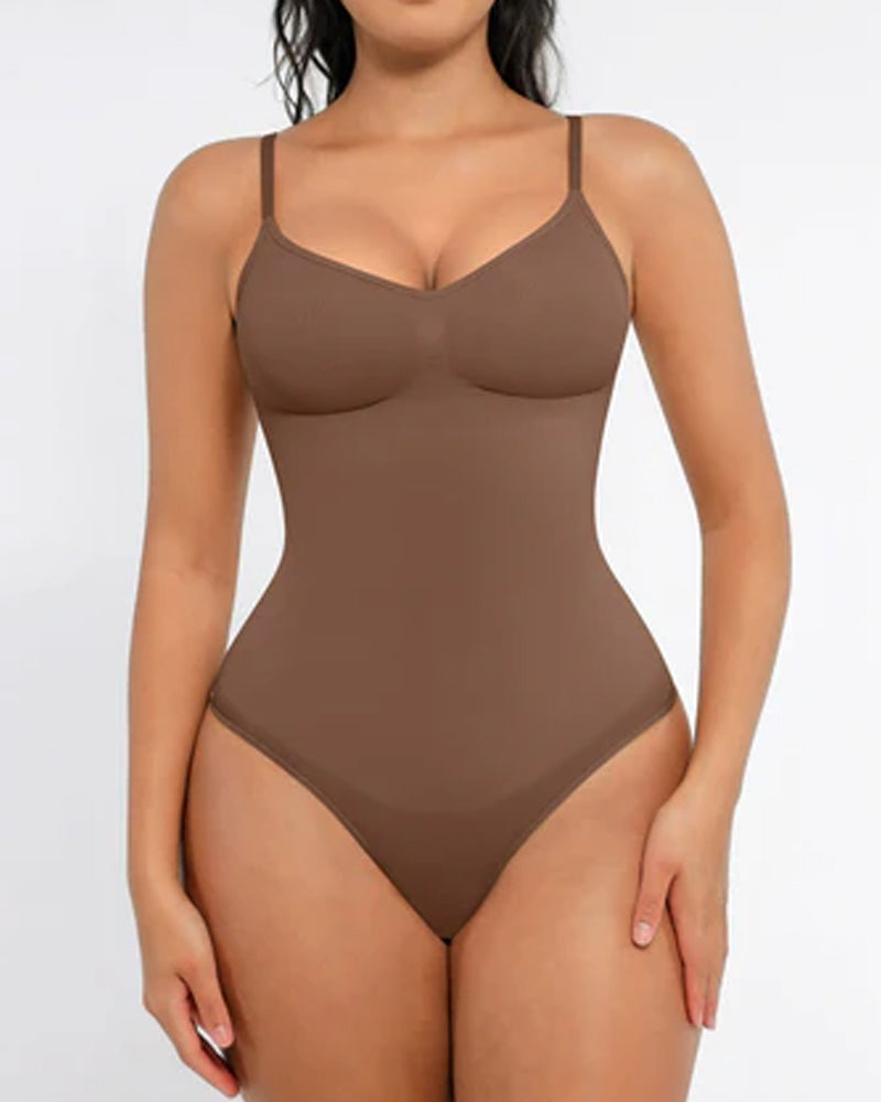 Tummy Control Bodysuit Seamless Sculpting Snatched Waist Body Suit Thong - Zarela