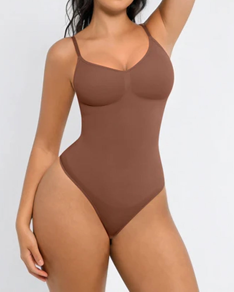 Tummy Control Bodysuit Seamless Sculpting Snatched Waist Body Suit Thong - Zarela