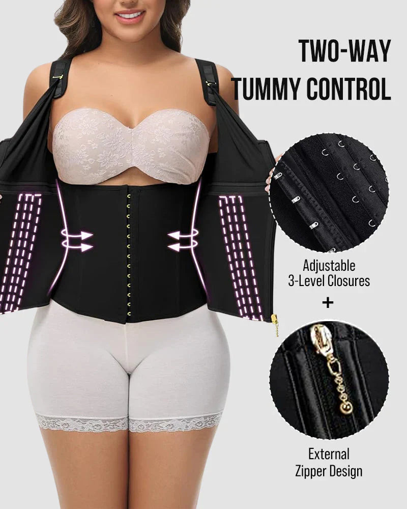 Double-Layer Tummy Control Waist Shaper Girdle With Bra - Zarela