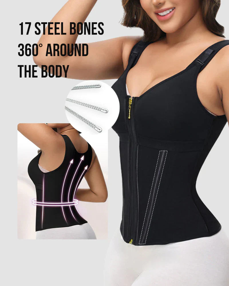 Double-Layer Tummy Control Waist Shaper Girdle With Bra - Zarela