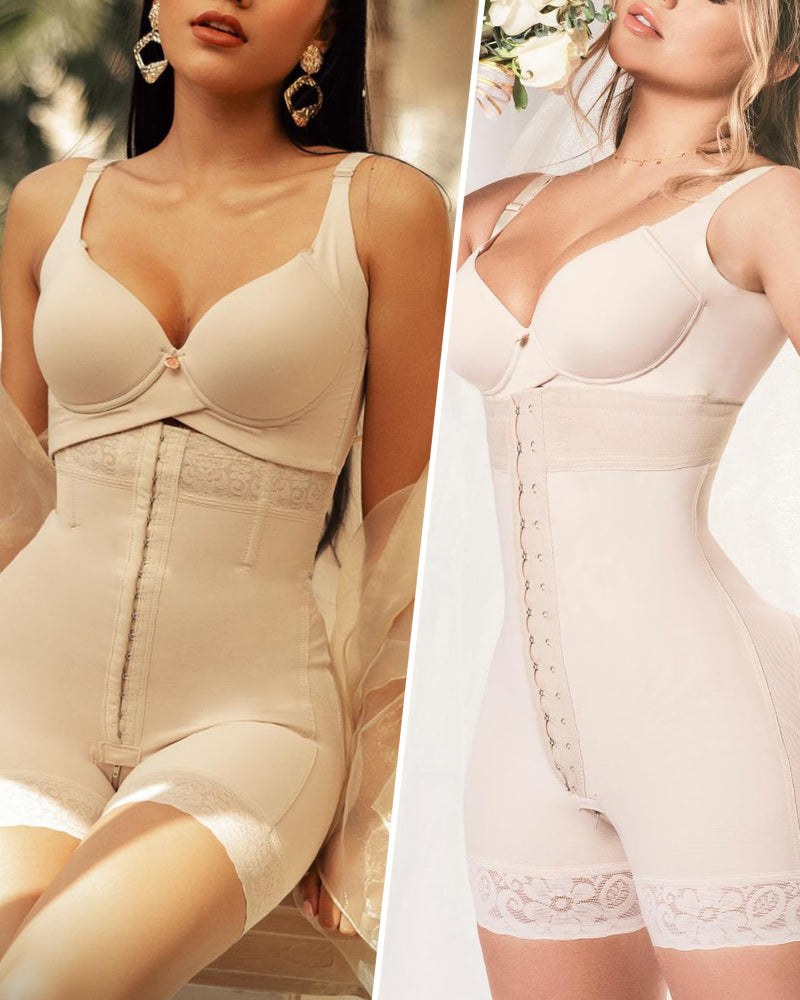 Tummy Control Shapewear for Women Fajas Colombianas Body Shaper Shorts with Zipper Crotch - Zarela