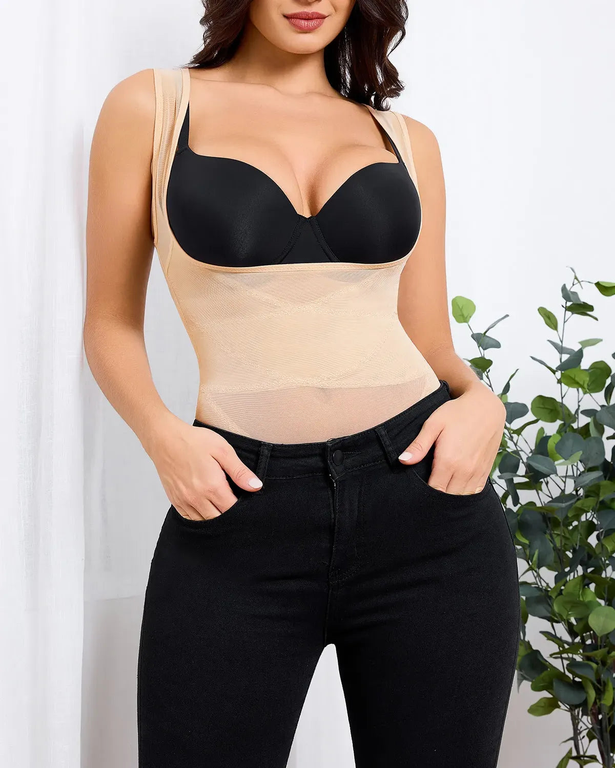 Mesh Tummy Tuck Body Triangle Shapewear - Zarela
