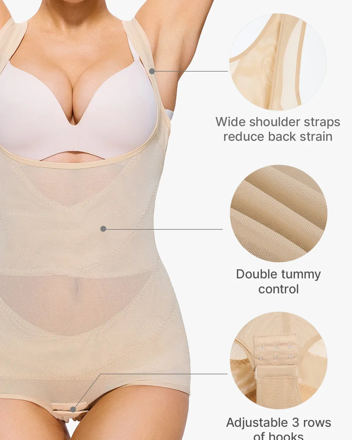 Mesh Tummy Tuck Body Triangle Shapewear - Zarela
