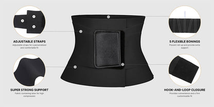 Triple Wrap Waist Trainer Belt — 3 Layer Tummy Control Love Handles | Zarela