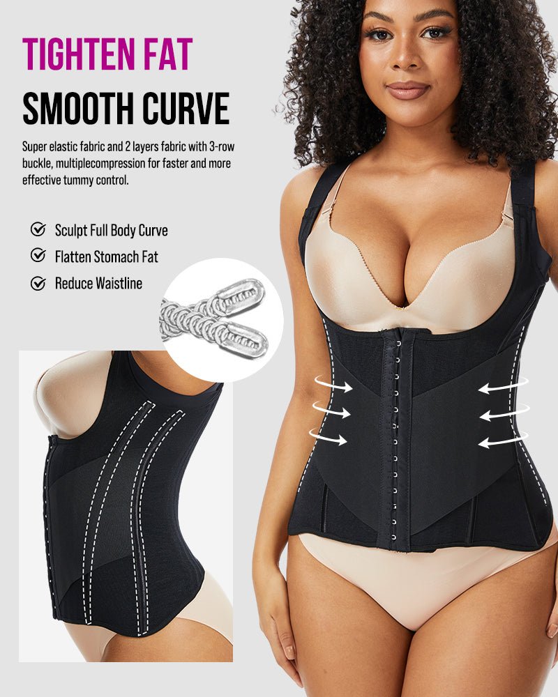 PowerMesh double layer waist trainer detail view women - Zarela