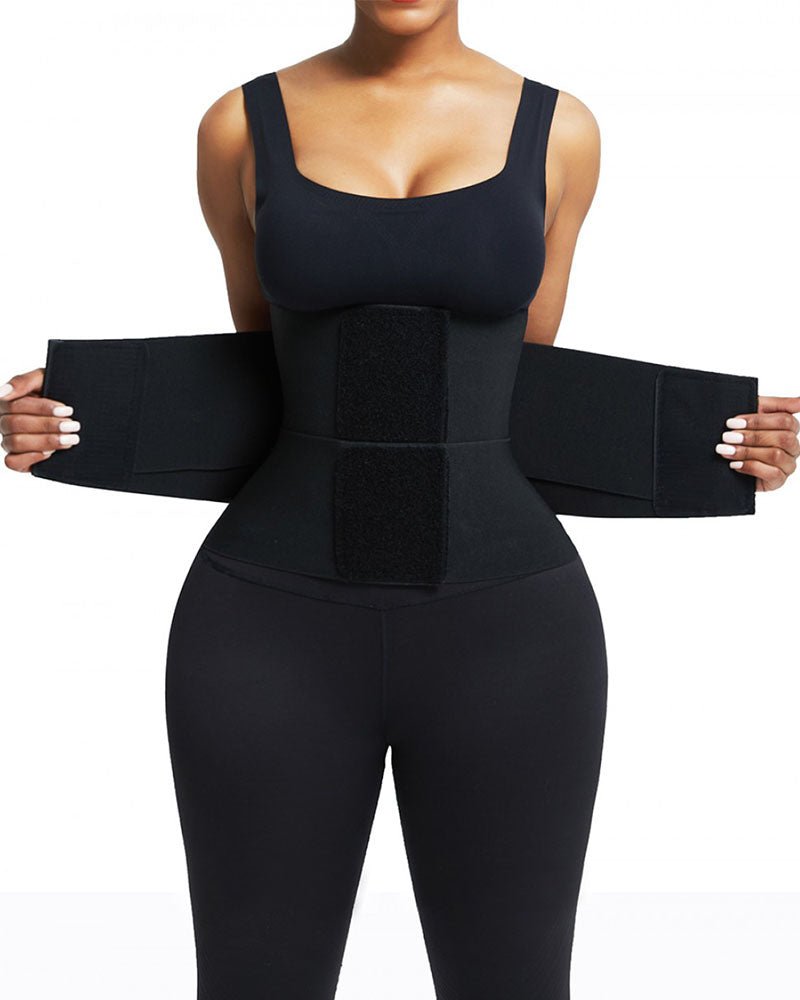 Triple wrap waist trainer belt women yellow tummy control - Zarela