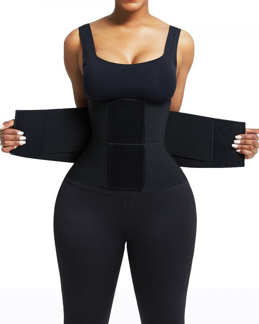 Triple wrap waist trainer belt women yellow tummy control - Zarela