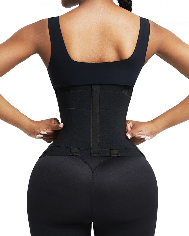 Triple wrap waist trainer belt side view women - Zarela