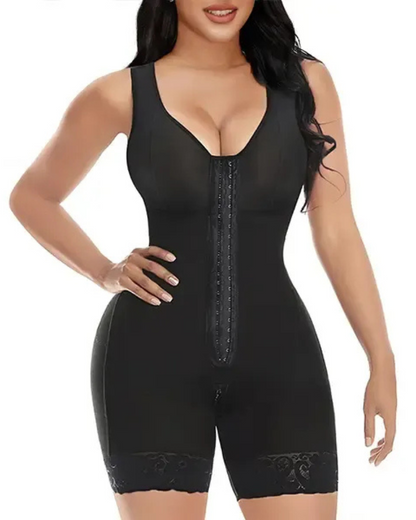 Plus size shapewear bodysuit tummy control with bra black - Zarela