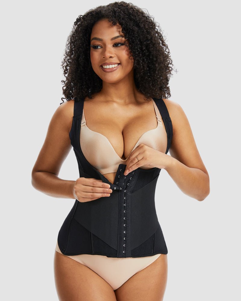 PowerMesh waist trainer beige women side view - Zarela