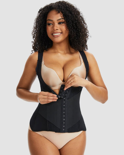PowerMesh waist trainer beige women side view - Zarela