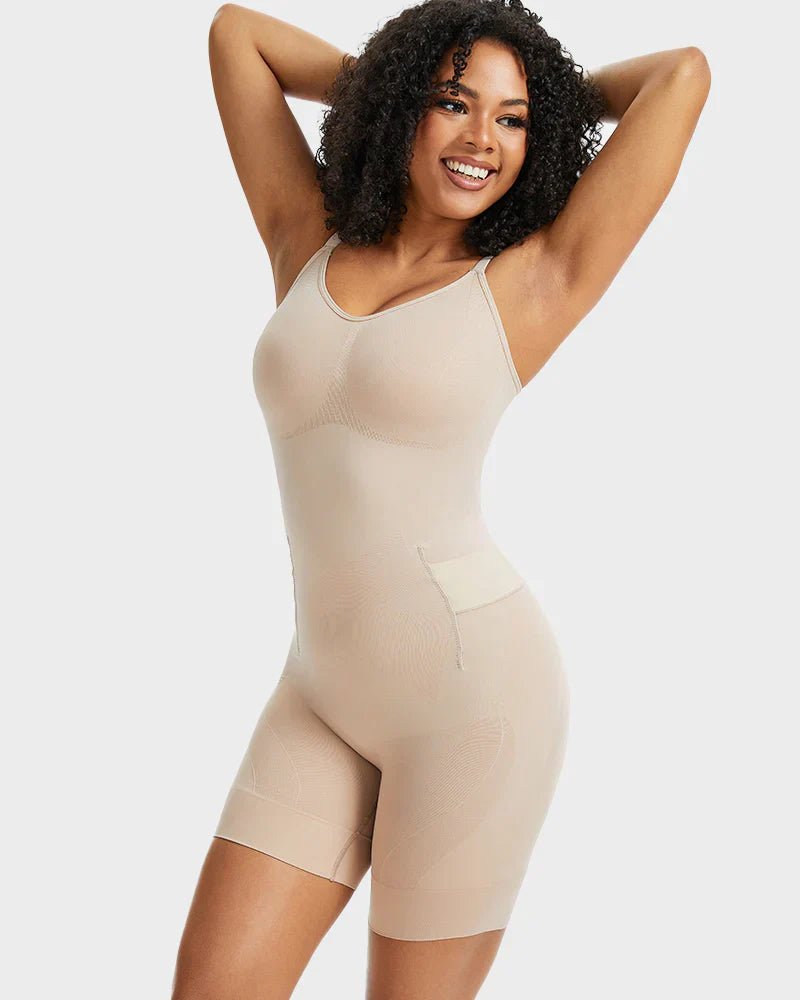 All in one sculpting bodysuit easy off design nude women - Zarela