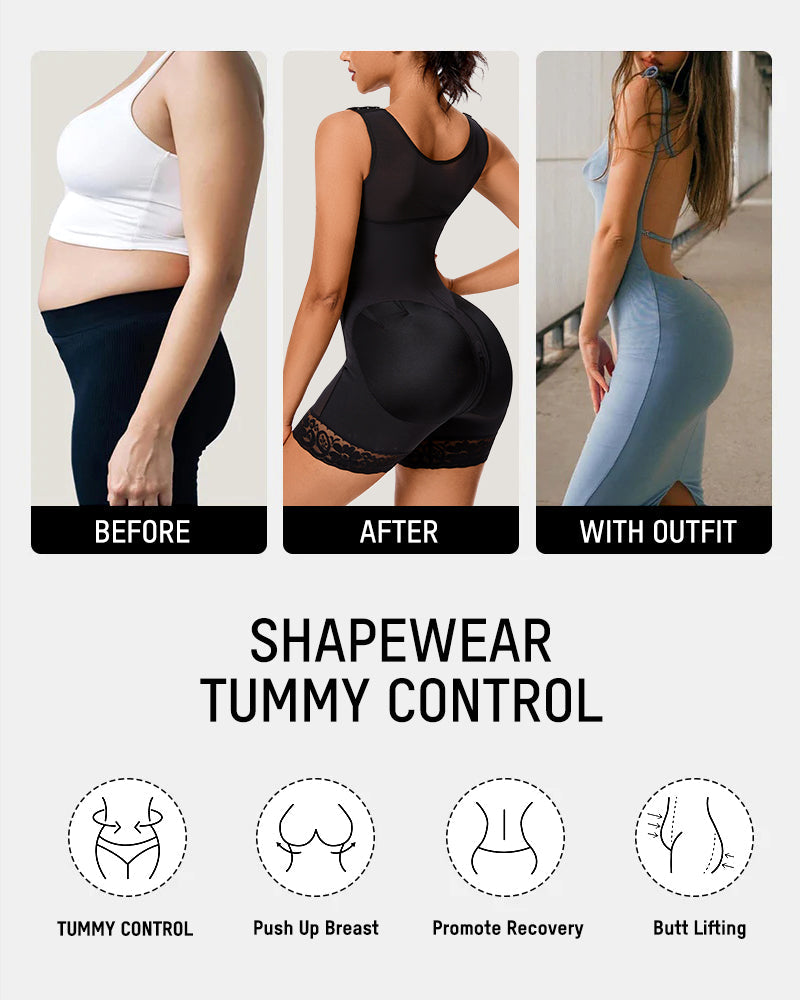 Plus Size Postpartum Shaper Bodysuit With Bra — Tummy Control XS to 4XL | Zarela