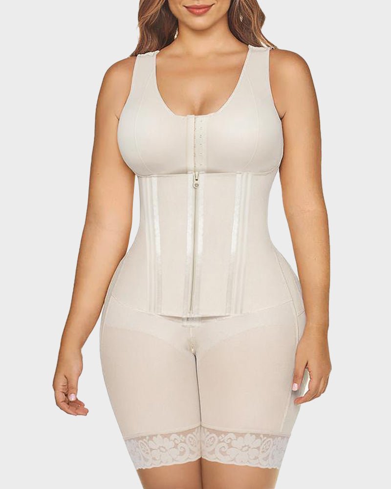 Colombian fajas double tummy control full body shaper detail - Zarela
