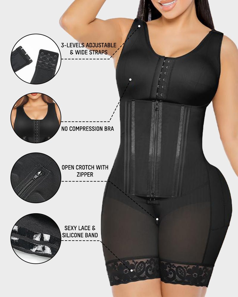 Colombian Fajas Double Tummy Control Full Body Shaper — Postpartum Grade | Zarela