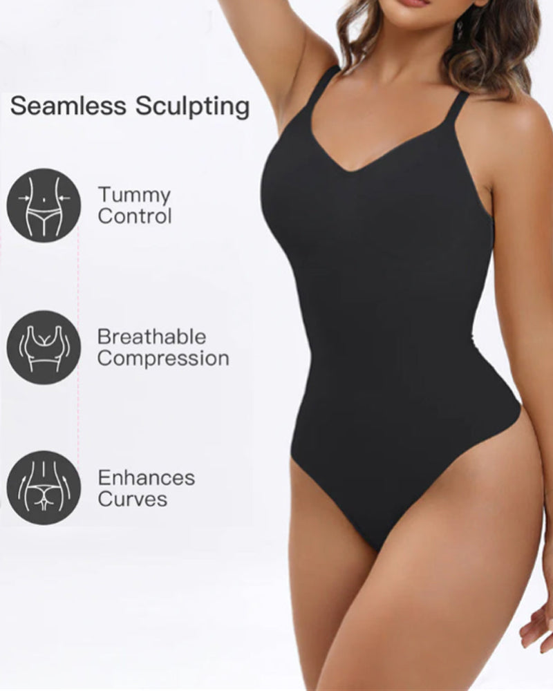 Tummy Control Bodysuit Seamless Sculpting Snatched Waist Body Suit Thong - Zarela