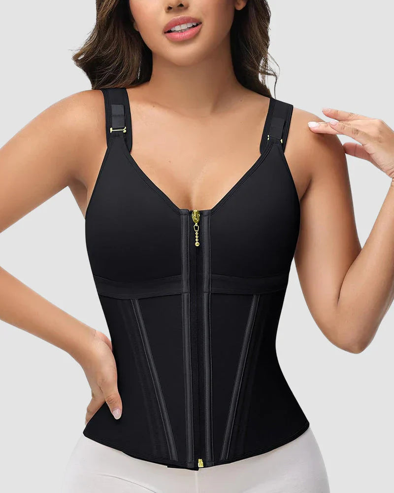 Double-Layer Tummy Control Waist Shaper Girdle With Bra - Zarela