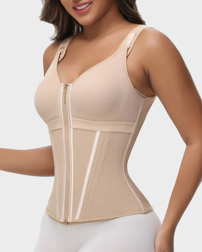 Double-Layer Tummy Control Waist Shaper Girdle With Bra - Zarela