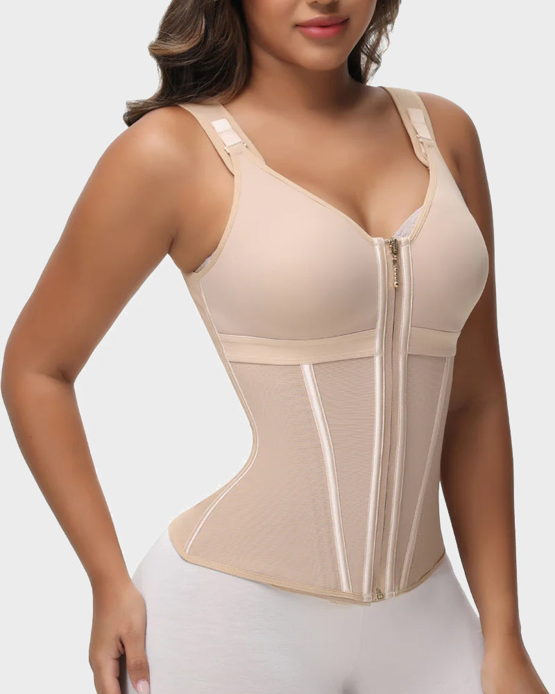Double-Layer Tummy Control Waist Shaper Girdle With Bra - Zarela