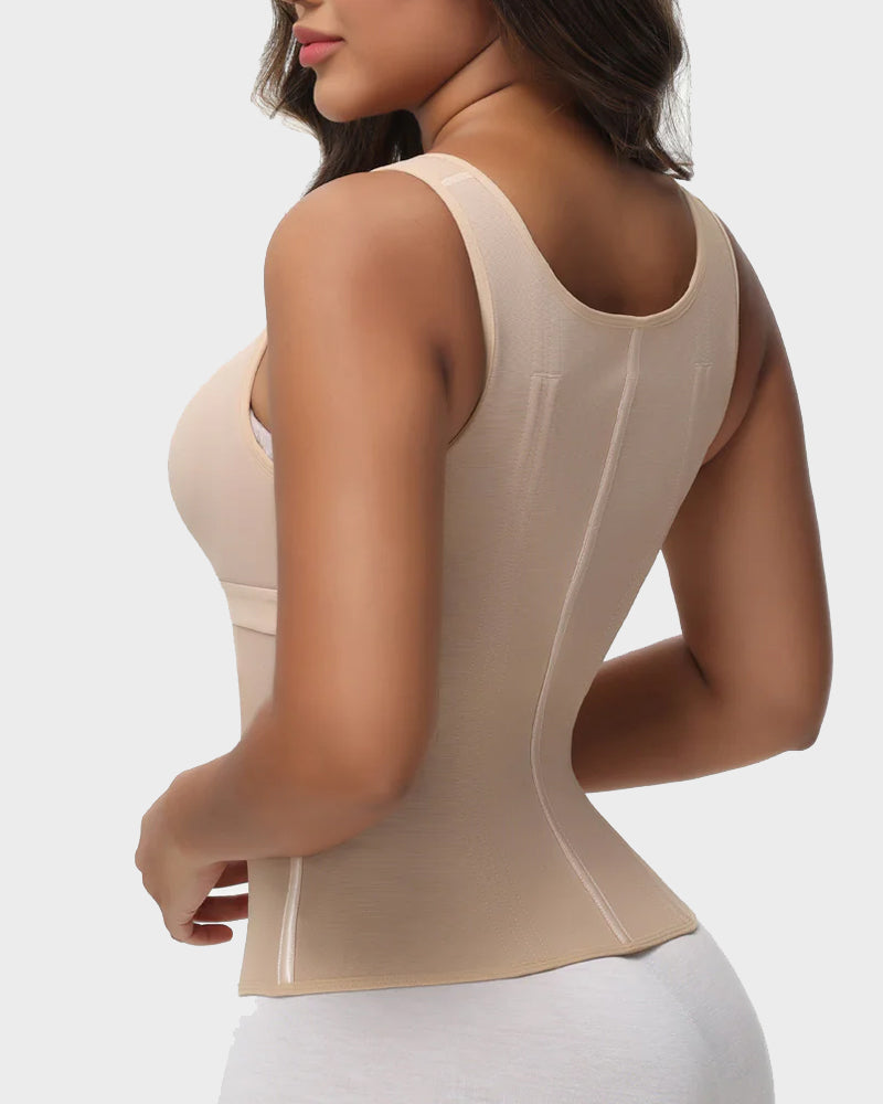 Double-Layer Tummy Control Waist Shaper Girdle With Bra - Zarela