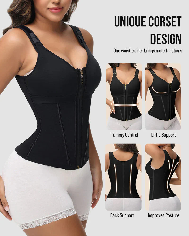 Double-Layer Tummy Control Waist Shaper Girdle With Bra - Zarela