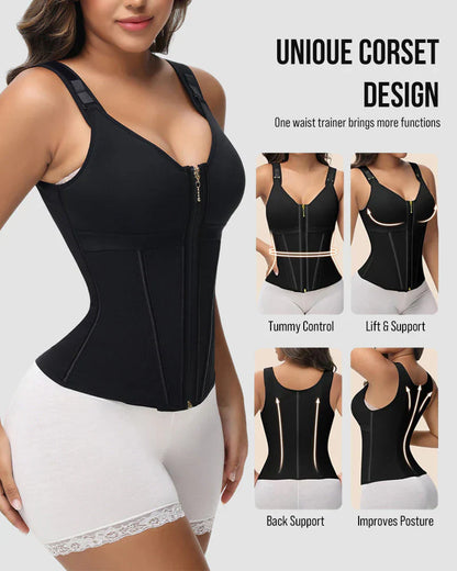 Double-Layer Tummy Control Waist Shaper Girdle With Bra - Zarela