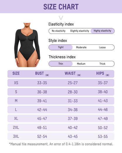 Long Sleeve Shaping Bodysuit - Zarela