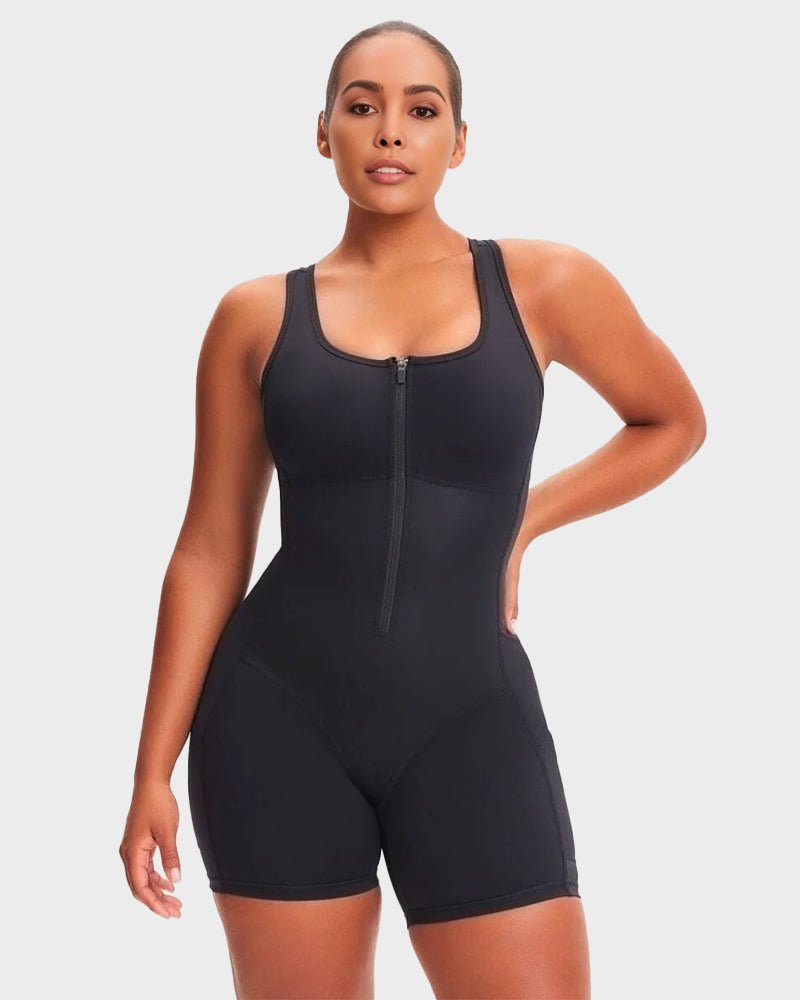 Sauna workout romper women detail view black - Zarela