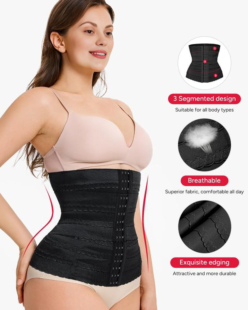Segmented Waist Trainer Corset With Steel Bones - Zarela