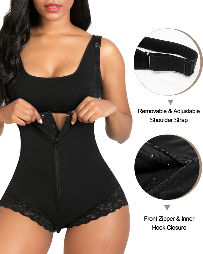 Tummy Control Colombian Open Bust Body Shaper Slimmer Bodysuit - Zarela