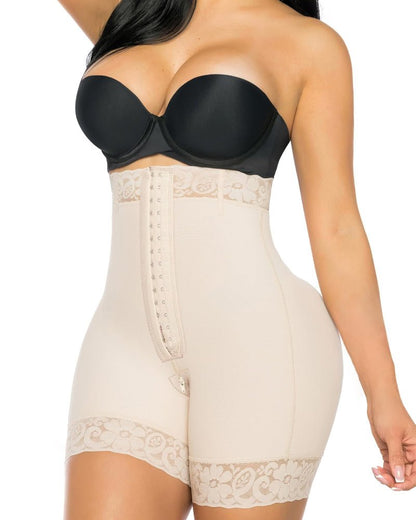 Colombian Faja Shorts with Zipper Crotch — Tummy Control Butt Lift | Zarela