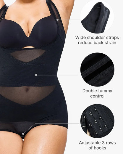 Breathable Mesh Tummy Tuck Bodysuit — Triangle Shapewear Cool Wear | Zarela