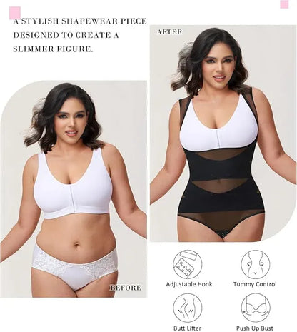 Breathable Mesh Tummy Tuck Bodysuit — Triangle Shapewear Cool Wear | Zarela