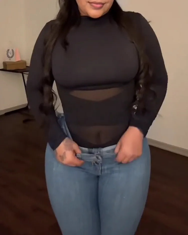 Mesh Tummy Tuck Body Triangle Shapewear - Zarela