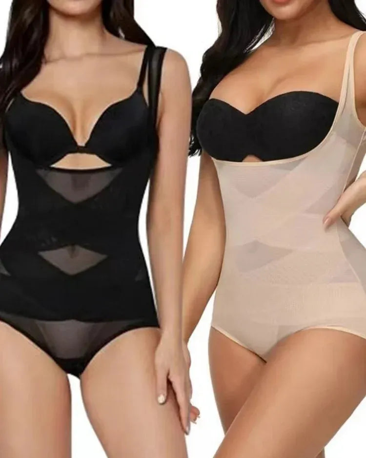 Breathable Mesh Tummy Tuck Bodysuit — Triangle Shapewear Cool Wear | Zarela