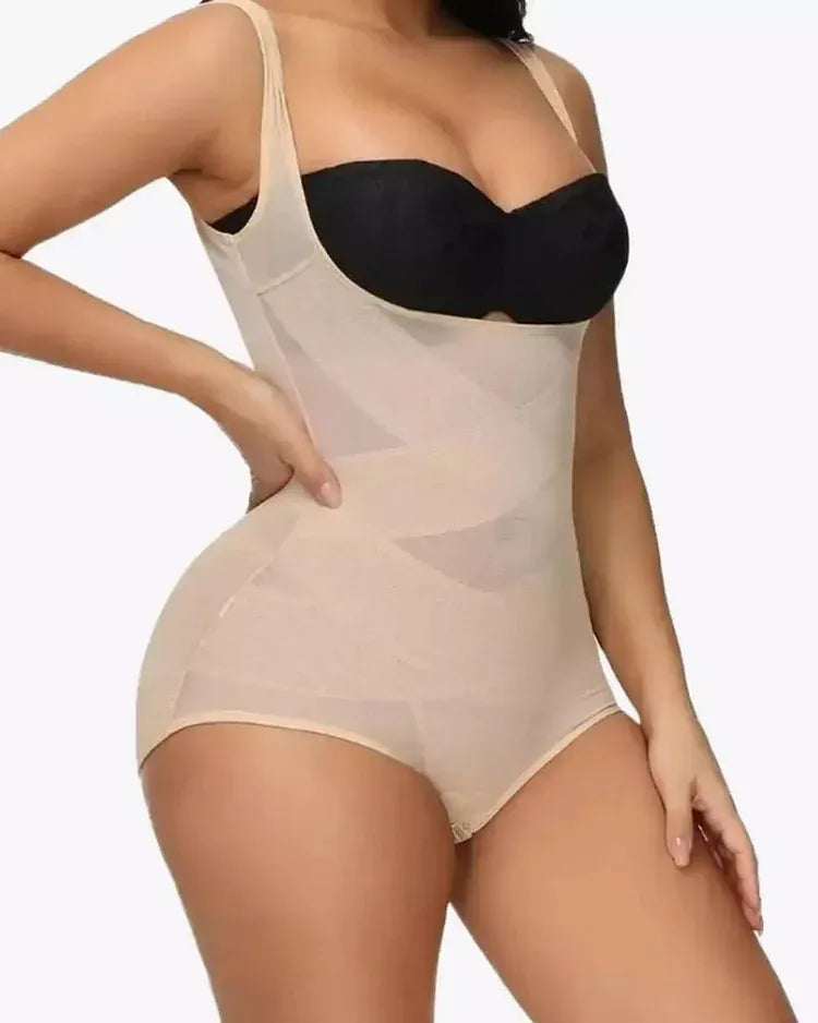 Breathable Mesh Tummy Tuck Bodysuit — Triangle Shapewear Cool Wear | Zarela