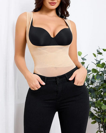 Breathable Mesh Tummy Tuck Bodysuit — Triangle Shapewear Cool Wear | Zarela