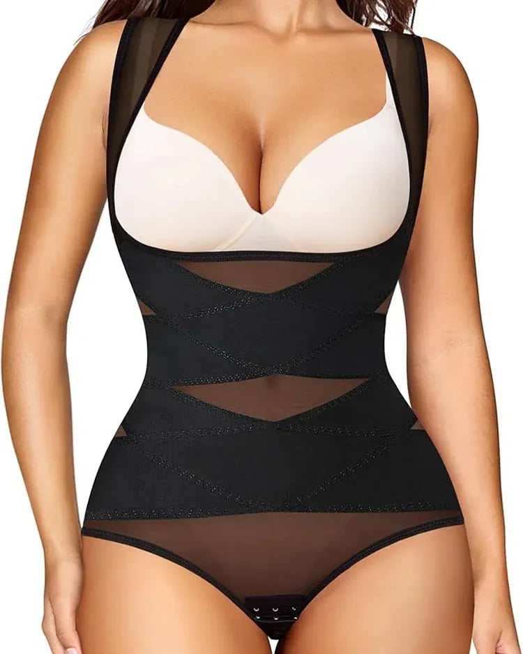 Breathable Mesh Tummy Tuck Bodysuit — Triangle Shapewear Cool Wear | Zarela