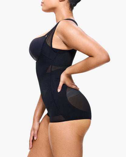 Breathable Mesh Tummy Tuck Bodysuit — Triangle Shapewear Cool Wear | Zarela