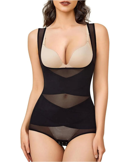 Breathable Mesh Tummy Tuck Bodysuit — Triangle Shapewear Cool Wear | Zarela
