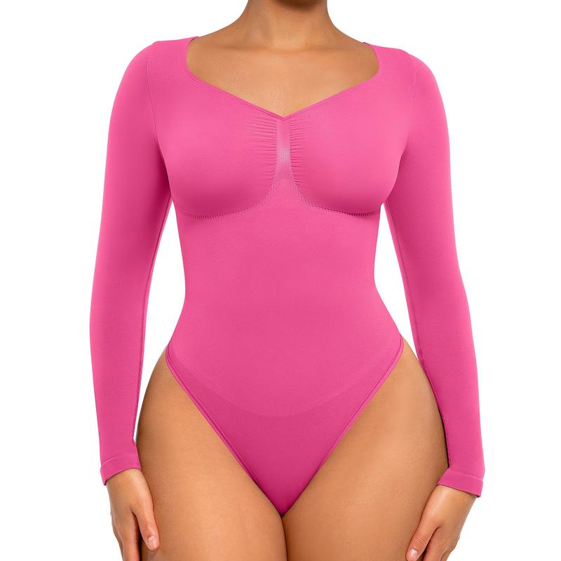 Long Sleeve Shaping Bodysuit - Zarela