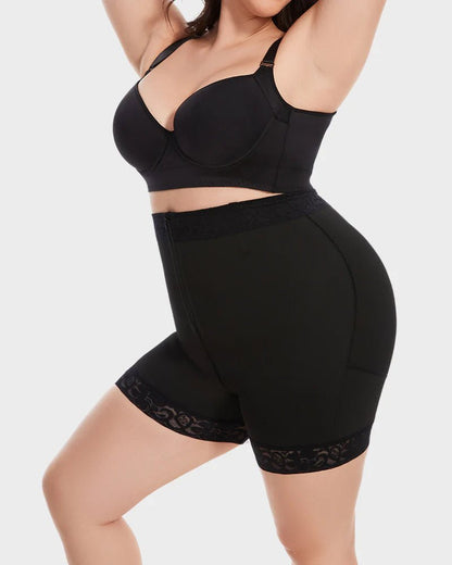 Butt lift shorts tummy control back view women black - Zarela