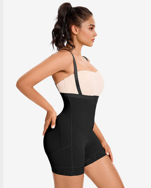 Seamless compression shaping bodysuit women everyday black - Zarela