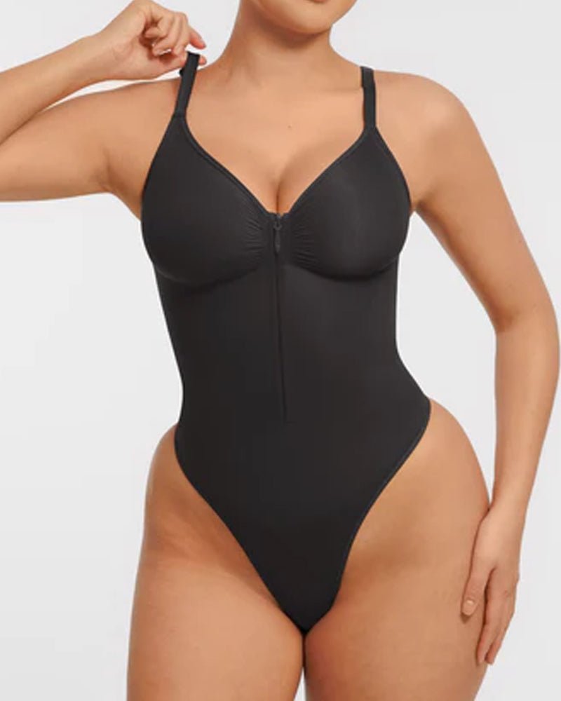 Jumpsuit thong bodysuit side view shaping women black - Zarela