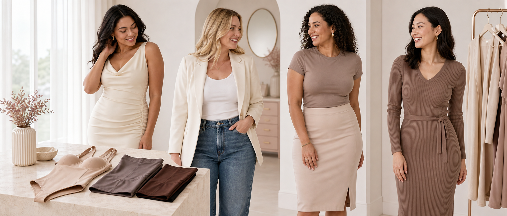 Zarela shaping essentials styled with everyday outfits